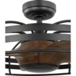 Progress Lighting Bastrop 26-in Outdoor Graphite with Aged Oak Blades Fandelier Ceiling Fan Without Light - Remote Included ( 3 -Blade )
