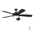 Generation Lighting Discus 52-in Integrated LED Smart Midnight Black with Black Blades Ceiling Fan With Light - Remote Included ( 5 -Blade )