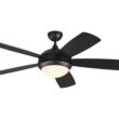 Generation Lighting Discus 52-in Integrated LED Smart Midnight Black with Black Blades Ceiling Fan With Light - Remote Included ( 5 -Blade )