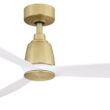 Fanimation Kute 52-in Outdoor Smart Brushed Satin Brass with Matte White Blades Propeller Ceiling Fan Light Kit Compatible 3 -Blade )