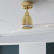 Fanimation Kute 52-in Outdoor Smart Brushed Satin Brass with Matte White Blades Propeller Ceiling Fan Light Kit Compatible 3 -Blade )