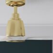 Fanimation Kute 52-in Outdoor Smart Brushed Satin Brass with Matte White Blades Propeller Ceiling Fan Light Kit Compatible 3 -Blade )
