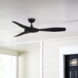 Fanimation GlideAire 52-in Outdoor Smart Black with Black Blades Propeller Ceiling Fan Without Light 3 -Blade )