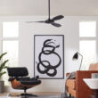 Fanimation GlideAire 52-in Outdoor Smart Black with Black Blades Propeller Ceiling Fan Without Light 3 -Blade )