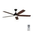 Generation Lighting Lowden 60-in Integrated LED Smart Midnight Black with Midnight Black/American Walnut Blades Propeller Ceiling Fan With Light - Remote Included ( 5 -Blade )