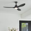 CO-Z 52-in Color-Changing Integrated LED Smart Black with Black Blades Propeller Ceiling Fan With Light - Remote Included ( 3 -Blade )