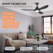 CO-Z 52-in Color-Changing Integrated LED Smart Black with Black Blades Propeller Ceiling Fan With Light - Remote Included ( 3 -Blade )
