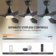 CO-Z 52-in Color-Changing Integrated LED Smart Black with Black Blades Propeller Ceiling Fan With Light - Remote Included ( 3 -Blade )