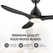 CO-Z 52-in Color-Changing Integrated LED Smart Black with Black Blades Propeller Ceiling Fan With Light - Remote Included ( 3 -Blade )