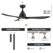 CO-Z 52-in Color-Changing Integrated LED Smart Black with Black Blades Propeller Ceiling Fan With Light - Remote Included ( 3 -Blade )