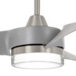 Minka Aire Veer 56-in Integrated LED Smart Brushed Nickel with Silver Blades Ceiling Fan With Light - Remote Included ( 3 -Blade )