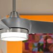 Minka Aire Veer 56-in Integrated LED Smart Brushed Nickel with Silver Blades Ceiling Fan With Light - Remote Included ( 3 -Blade )