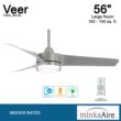 Minka Aire Veer 56-in Integrated LED Smart Brushed Nickel with Silver Blades Ceiling Fan With Light - Remote Included ( 3 -Blade )