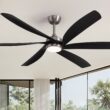 Antoine 64-in Color-Changing Integrated LED Smart Nickel with ABS Blades Ceiling Fan With Light - Remote Included ( 6 -Blade )