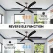 Antoine 64-in Color-Changing Integrated LED Smart Nickel with ABS Blades Ceiling Fan With Light - Remote Included ( 6 -Blade )