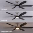Antoine 64-in Color-Changing Integrated LED Smart Nickel with ABS Blades Ceiling Fan With Light - Remote Included ( 6 -Blade )