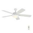 Generation Lighting Discus 52-in Integrated LED Smart Matte White with White Blades Ceiling Fan With Light - Remote Included ( 5 -Blade )