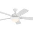 Generation Lighting Discus 52-in Integrated LED Smart Matte White with White Blades Ceiling Fan With Light - Remote Included ( 5 -Blade )