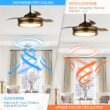 Parrot Uncle 52-in Integrated LED Smart Black with Matte Blades Chandelier Ceiling Fan With Light - Remote Included ( 3 -Blade )