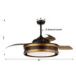Parrot Uncle 52-in Integrated LED Smart Black with Matte Blades Chandelier Ceiling Fan With Light - Remote Included ( 3 -Blade )