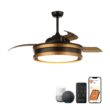 Parrot Uncle 52-in Integrated LED Smart Black with Matte Blades Chandelier Ceiling Fan With Light - Remote Included ( 3 -Blade )