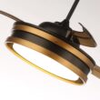 Parrot Uncle 52-in Integrated LED Smart Black with Matte Blades Chandelier Ceiling Fan With Light - Remote Included ( 3 -Blade )