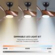 CO-Z 52-in Integrated LED Smart Brown with Polished Blades Propeller Ceiling Fan With Light - Remote Included ( 3 -Blade )