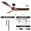 CO-Z 52-in Integrated LED Smart Brown with Polished Blades Propeller Ceiling Fan With Light - Remote Included ( 3 -Blade )