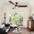CO-Z 52-in Integrated LED Smart Brown with Polished Blades Propeller Ceiling Fan With Light - Remote Included ( 3 -Blade )