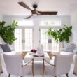 CO-Z 52-in Integrated LED Smart Brown with Polished Blades Propeller Ceiling Fan With Light - Remote Included ( 3 -Blade )