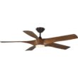 Progress Lighting Vernal 60-in Integrated LED Outdoor Smart Bronze with Koa Woodgrain Blades Propeller Ceiling Fan With Light 5 -Blade )