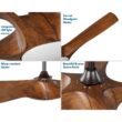 Progress Lighting Vernal 60-in Integrated LED Outdoor Smart Bronze with Koa Woodgrain Blades Propeller Ceiling Fan With Light 5 -Blade )