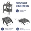 SERWALL 5PC Adjustable Folding Adirondack Chair and Ottoman and Double Side Table, HDPE Adirondack Chairs Set for Outdoor, Gray