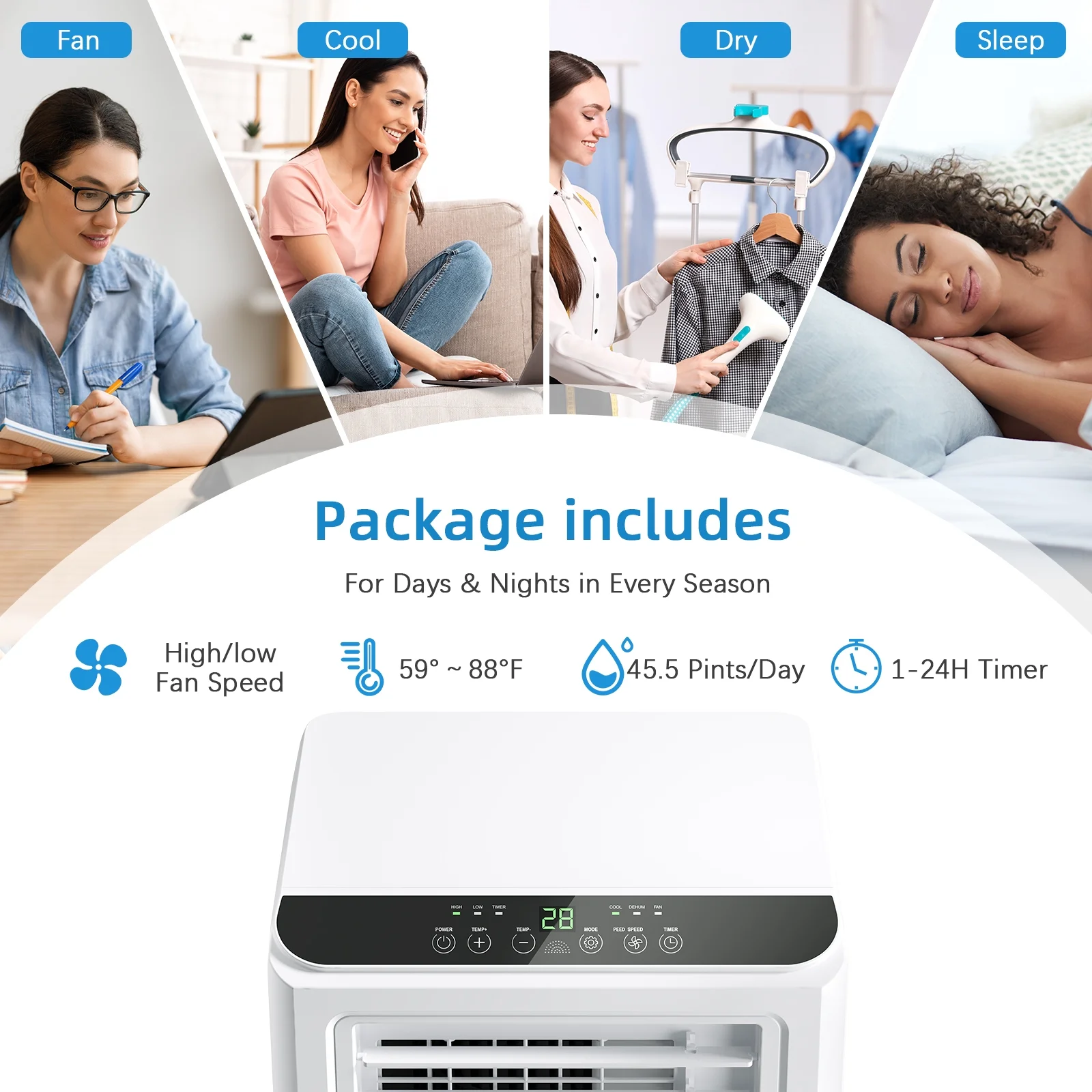 Fenbeli 8000 BTU ASHRAE Portable Air Conditioner with Remote Control, White Fenbeli 8000 BTU ASHRAE Portable Air Conditioner with Remote Control, White - Image 8