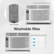 PhiloDeco 6000 BTU Window Air Conditioner Cool to 250 sq ft Intelligent, LED, Remote Control PhiloDeco 6000 BTU Window Air Conditioner Cool to 250 sq ft Intelligent, LED, Remote Control