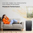 TCL 10,000 BTU 450 Sq. ft. Smart Portable Air Conditioner/Heater with Fan & Dehumidifier Modes, Dual Function, All Season Comfort, Black