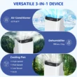 Fosawd 12000 BTU Portable Air Conditioner Cools up to 500 Sq. ft, 3-in-1 AC, Dehumidifier, Fan