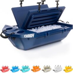 GoSports CUDDY Floating Cooler and Dry Storage Vessel for Land & Water – 40QT– Navy