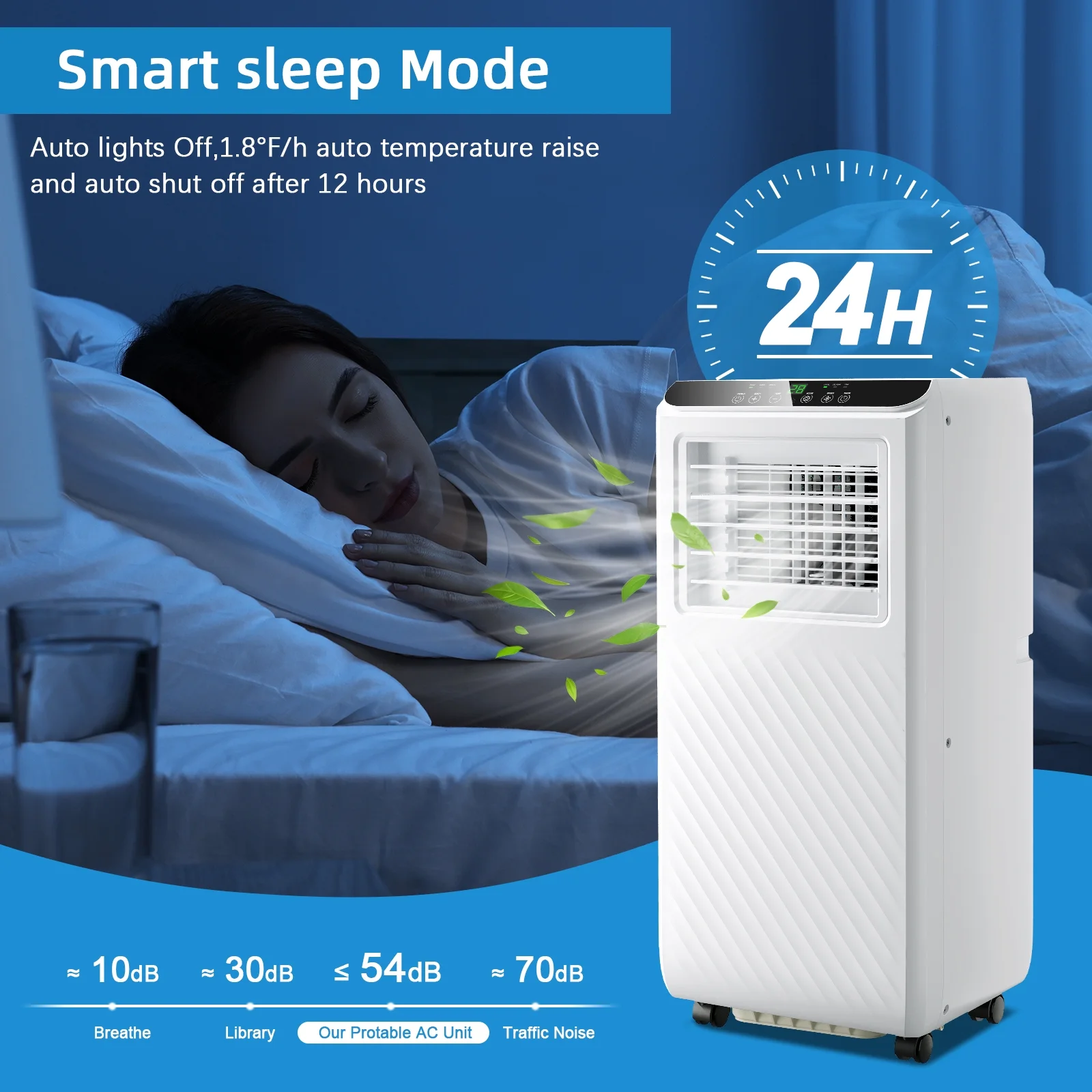 Fenbeli 8000 BTU ASHRAE Portable Air Conditioner with Remote Control, White Fenbeli 8000 BTU ASHRAE Portable Air Conditioner with Remote Control, White - Image 2