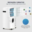 KISSAIR 12,000 BTU Portable Air Conditioner – Quiet 3-in-1 AC, Fan & Dehumidifier with Sleep Mode, 24H Timer & Remote Control for Home