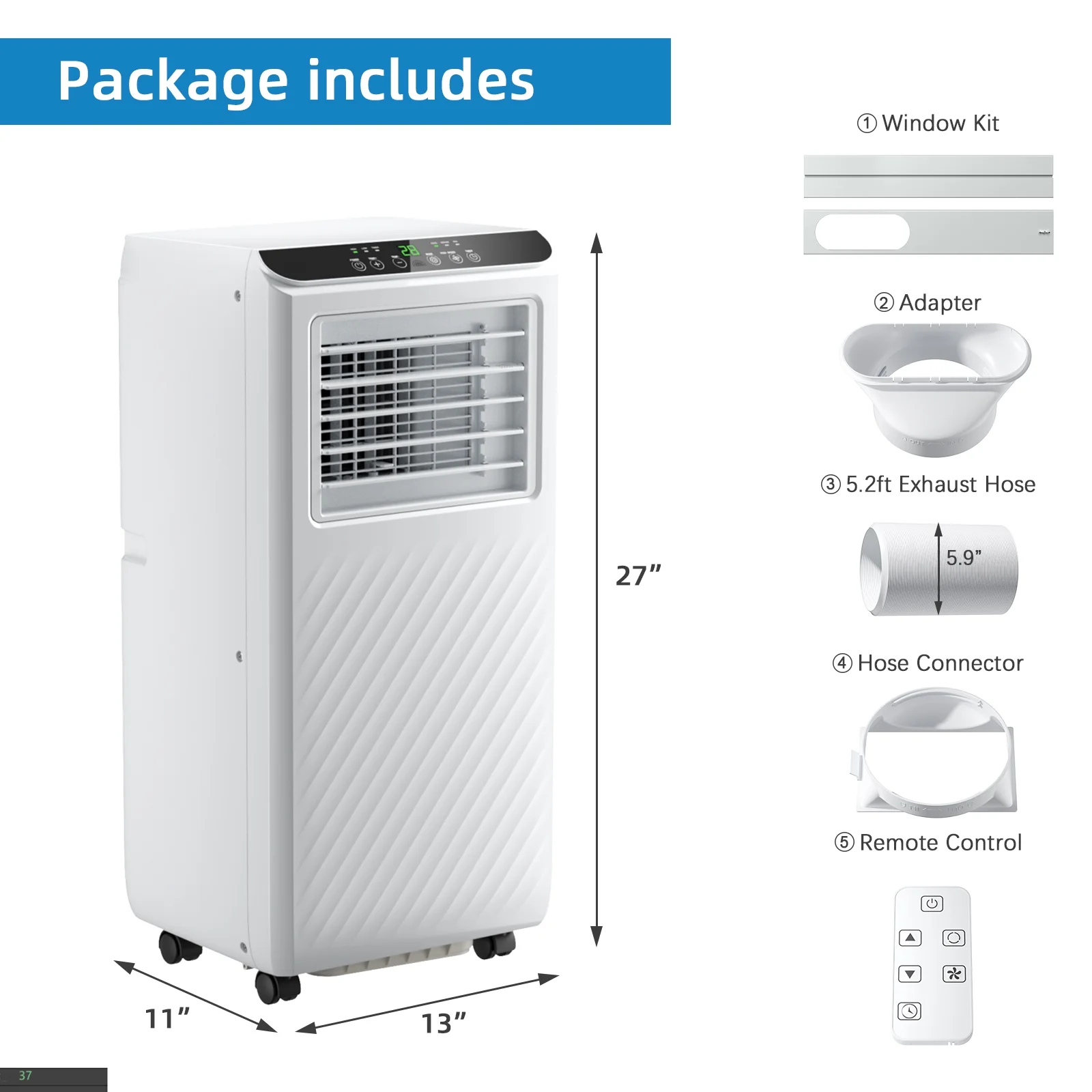 Fenbeli 8000 BTU ASHRAE Portable Air Conditioner with Remote Control, White Fenbeli 8000 BTU ASHRAE Portable Air Conditioner with Remote Control, White - Image 6