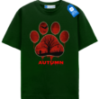 Autumn Paw Print T Shirt, Halloween Dog Lover Shirt