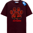 Autumn Paw Print T Shirt, Halloween Dog Lover Shirt