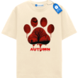 Autumn Paw Print T Shirt, Halloween Dog Lover Shirt
