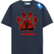 Autumn Paw Print T Shirt, Halloween Dog Lover Shirt