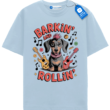 Barkin’ and Rollin’ T Shirt, Rock Dog Lover Tee
