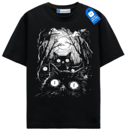 Black Cat T Shirt, Halloween Cat Tee
