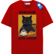 Bonjour Mon Amour T Shirt, Cute Cat Lover Tee