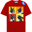 French Bulldog Quartet Artistic, Dog Graphic Tee