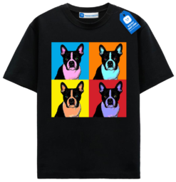 Colorblock Boston Terrier Tee, Terrier Lover T Shirt
